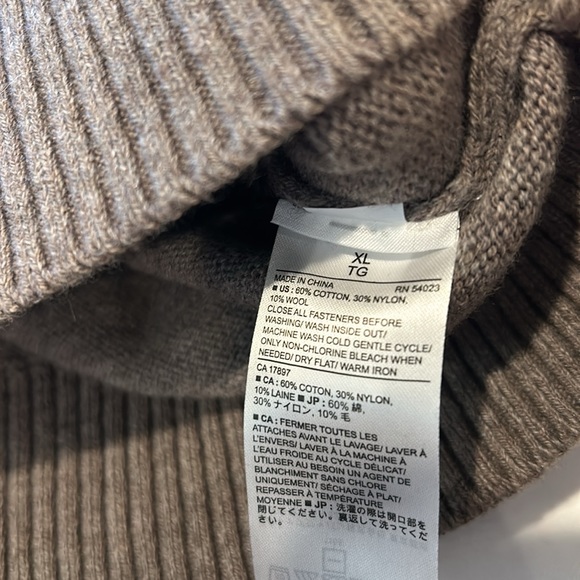 Banana Republic Brown Sweater Size XL Stretchy Wool Blend Excellent Like New - Picture 4 of 5